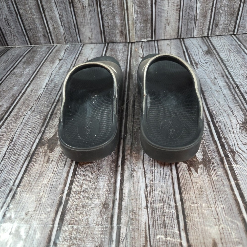 Unisex Oofos OOahh Gold Black Rubber Comfort Slide Sandals Size Mens 6 Womens 8 - Picture 5 of 8